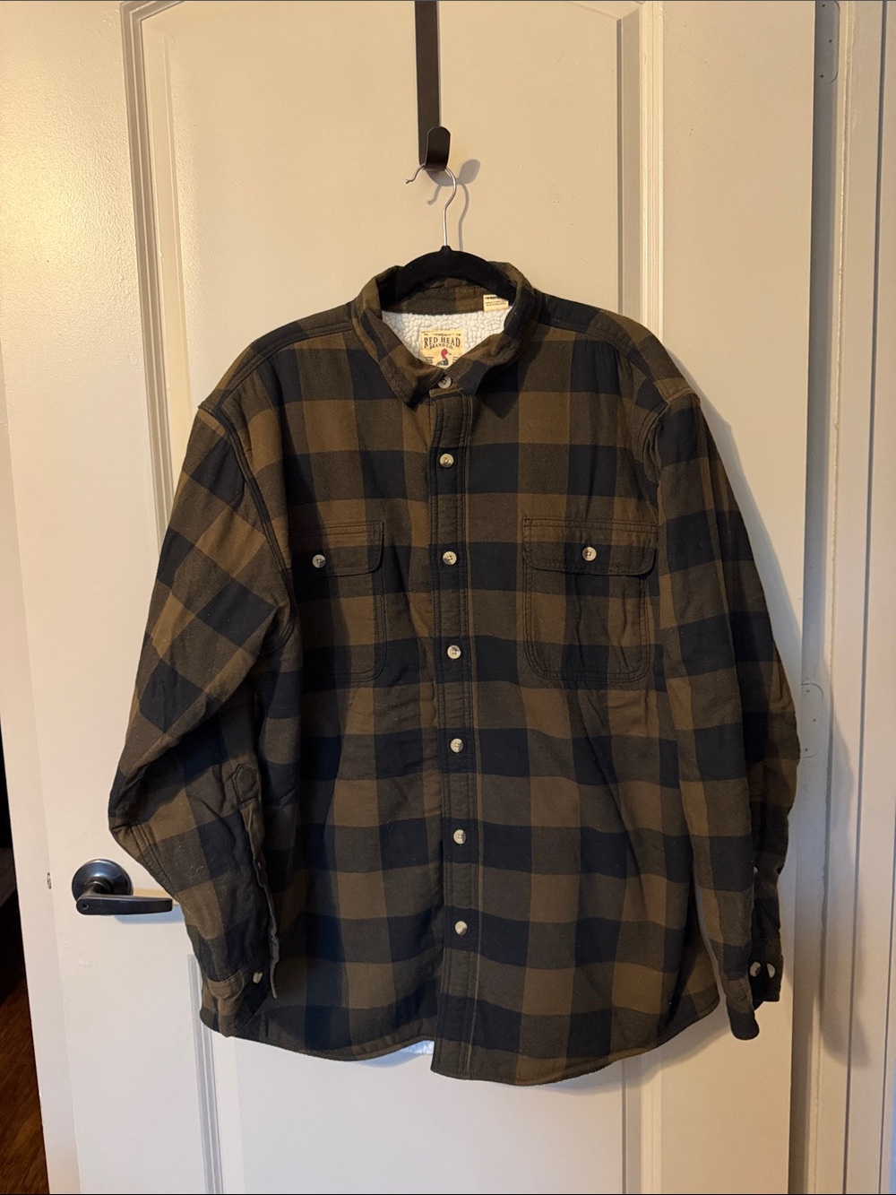 RedHead Black and Olive Plaid Button-Down Shirt